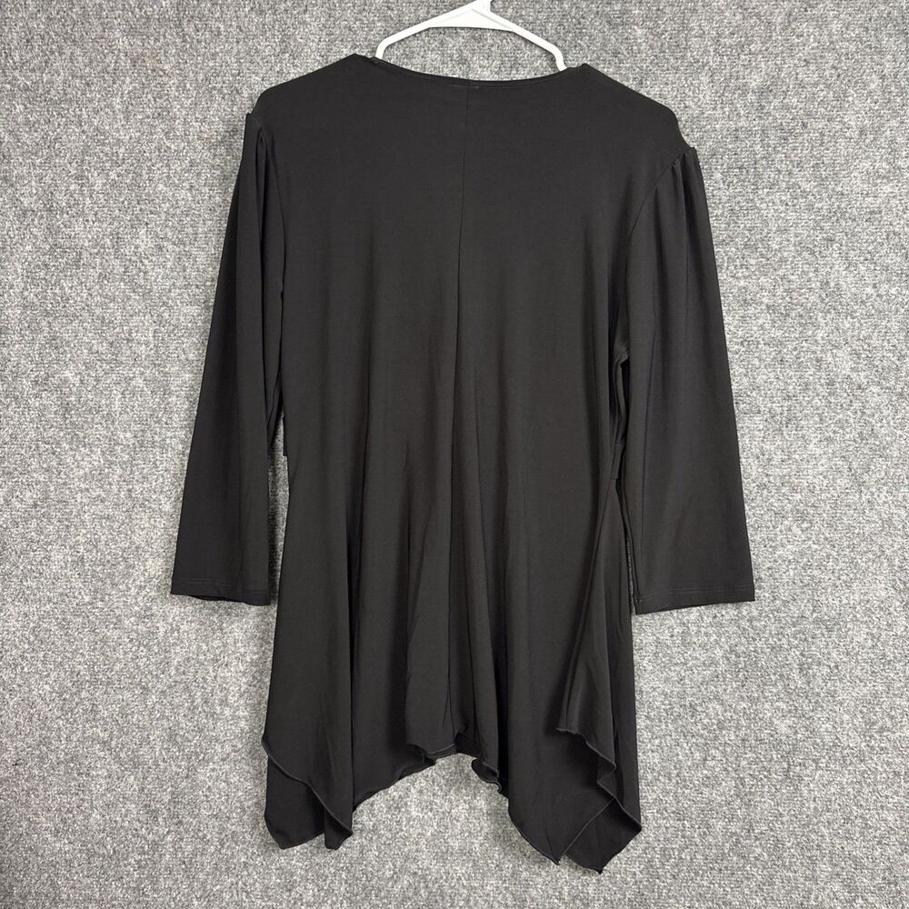 Saint Lawrence Top Blouse  Womens Size L Black Handkerchief Hem - Picture 2 of 10
